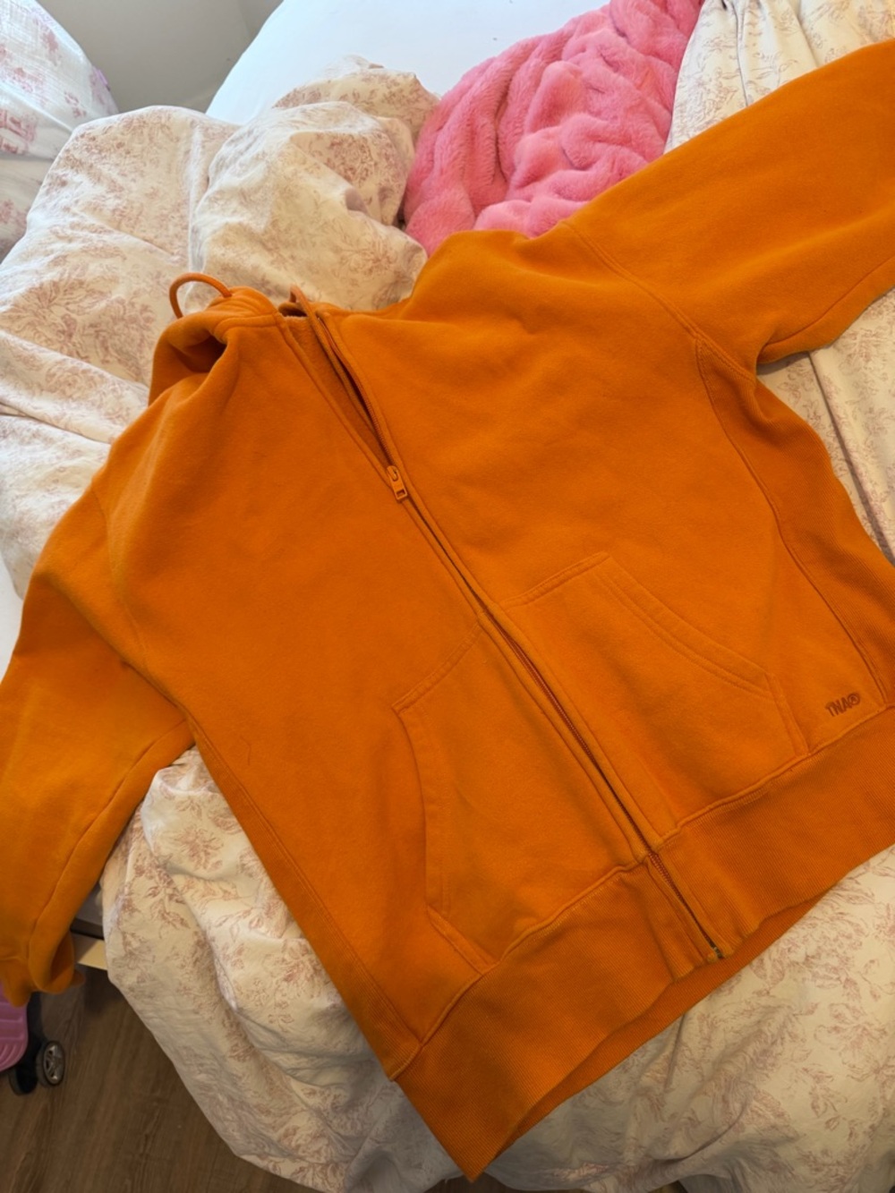 Aritzia Orange Zip-Up Hoodie